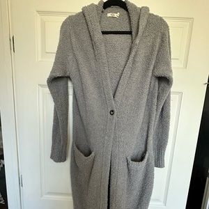 Ugg hooded knee length long cardigan. Size L